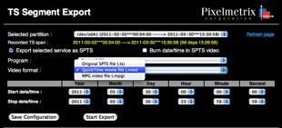 TS Segment export